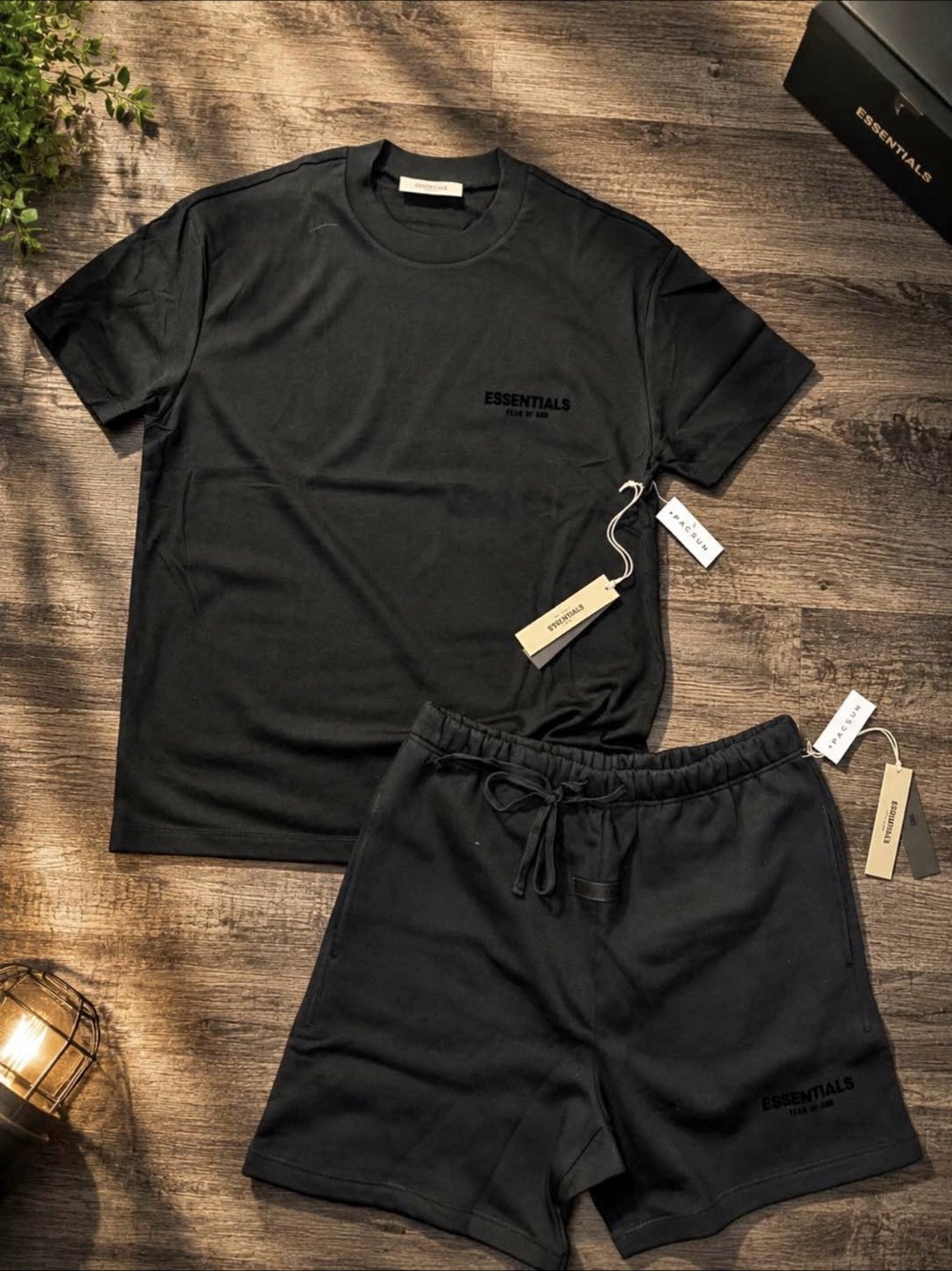 Essentials Men's Black Athletic Shirt & Shorts Set